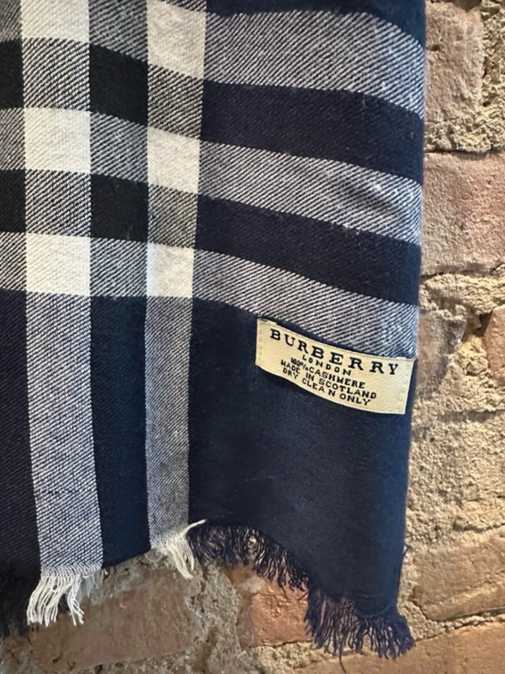 Burberry Navy, White & Red Plaid Midi Skirt - Picture 3 of 3